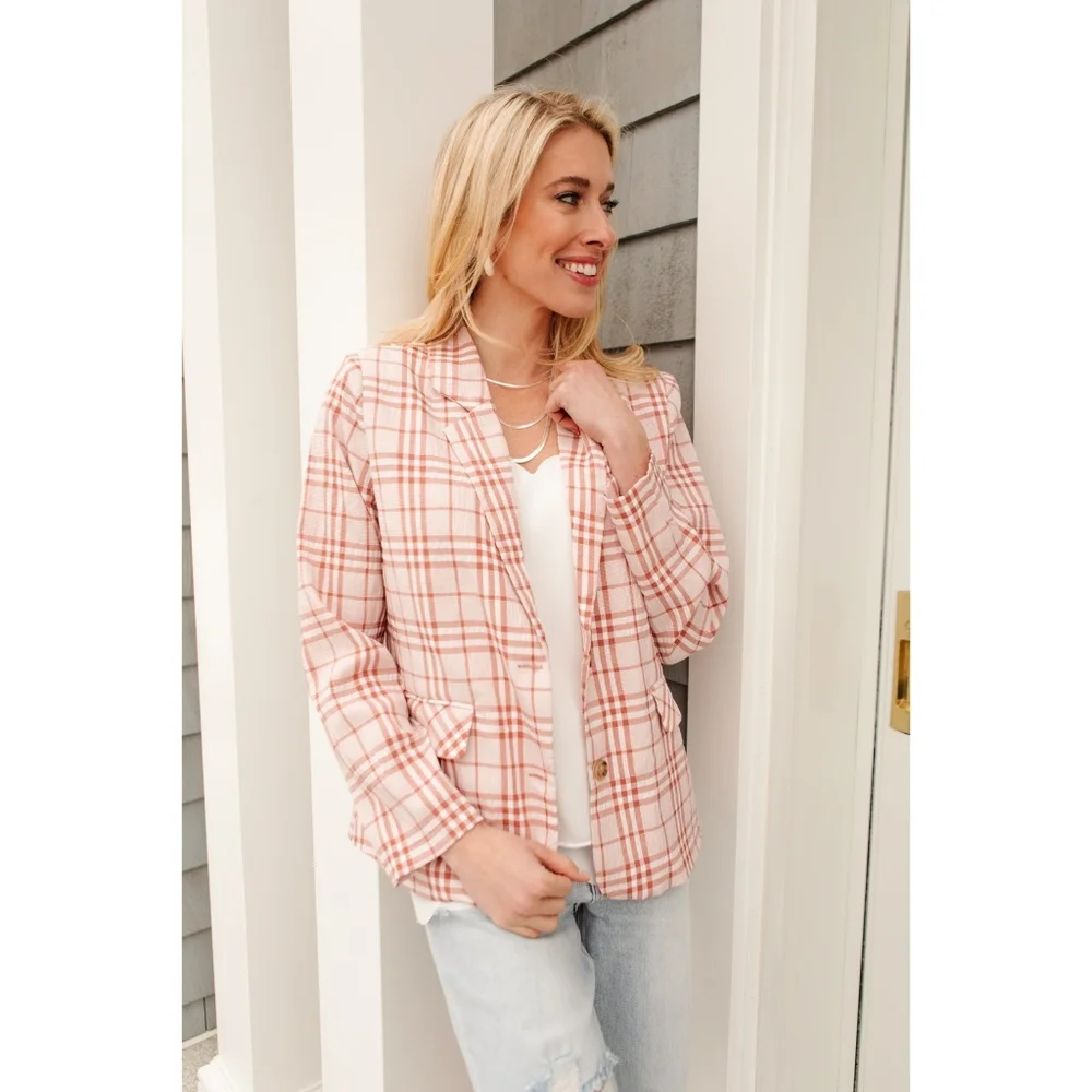 DRESSED IN PLAID BLAZER IN PINK - Picture 6 of 10
